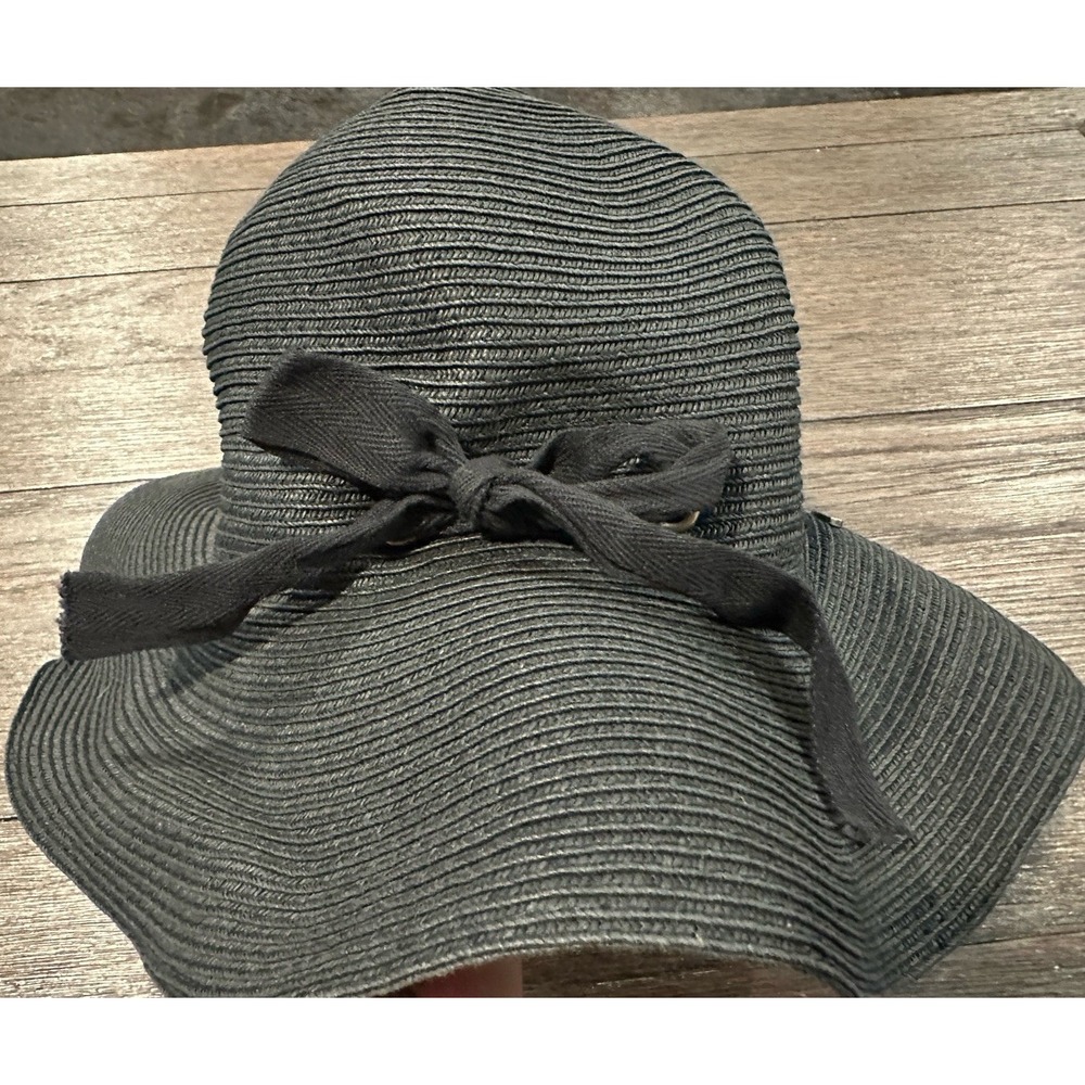 Floppy Hat Brim with Ribbon Women Folding Summer Beach Sun Straw Beach Hat